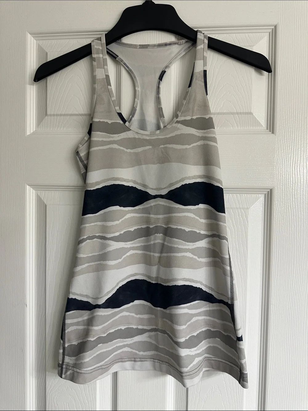 lululemon athletica Gray & Navy Wave-Stripe Racerback Swim Tank
